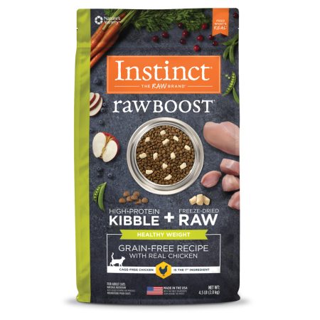 Instinct Raw Boost Real Chicken Healthy Weight Dry Cat Food, 2kg - إنستينكت راو بوست — للقطط طعام جاف بنكهة الدجاج، 2 كجم