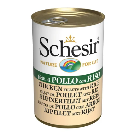 Schesir Chicken Fillets Wet Cat Food, 140g - شيسير تشيكين فيلليتس — للقطط طعام رطب بنكهة الدجاج، 140 جم