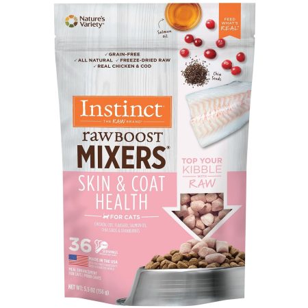 Instinct Raw Boost Mixers Skin & Coat Health Freeze-Dried Cat Food Topper - إنستينكت راو بوست — للقطط