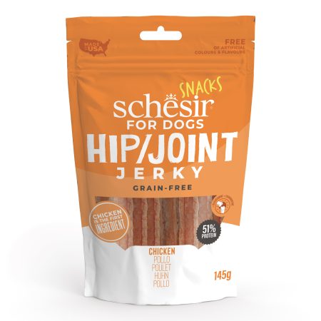 Schesir Snacks, Hip & Joints Chicken Jerky Dog Treats, 145g - شيسير سناكس — للكلاب مكافآت بنكهة الدجاج، 145 جم