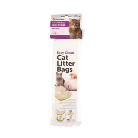 Flamingo Mega Cat Litter Bags, (60 x 45cm) 10 Pcs - فلامينجو ميجا — للقطط رمل قطط