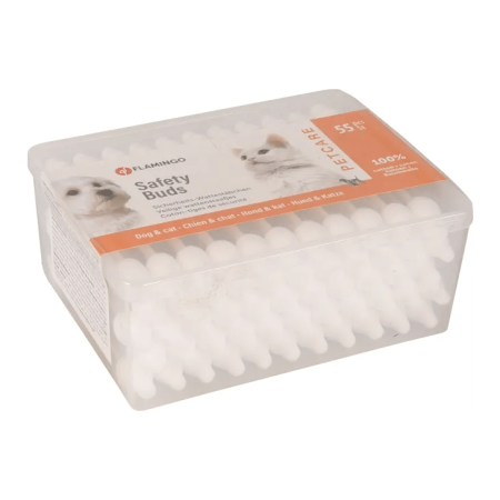 Flamingo Pet Safety Cotton Buds, 55 Pcs - فلامينجو بيت سافيتي