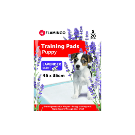 Flamingo Puppy Training Pads With Lavender Scent, Small (45 x 35cm) 20Pcs - فلامينجو — للكلاب الجِراء