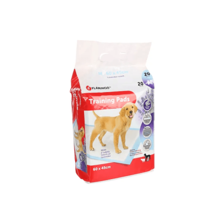 Flamingo Puppy Training Pads With Lavender Scent, Medium (60 x 45 cm) 20Pcs - فلامينجو — للكلاب الجِراء