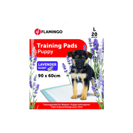 Flamingo Puppy Training Pads With Lavender Scent, Large (90 x 60cm) 20Pcs - فلامينجو — للكلاب الجِراء