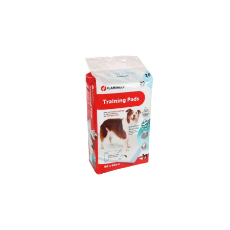Flamingo Comfort Training Pads with Anti-Slip Adhesive Strips, Large (90 x 60cm) 20Pcs - فلامينجو كومفورت تراينينج