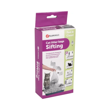 Flamingo Cat Sifting Litter Bags, 5+1 Pcs - فلامينجو — للقطط رمل قطط