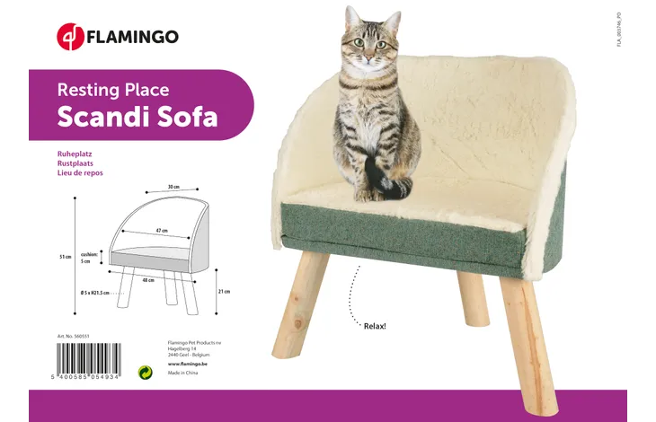 Flamingo Scandi Cat Sofa - فلامينجو سكاندي — للقطط طعام رطب - Image 2