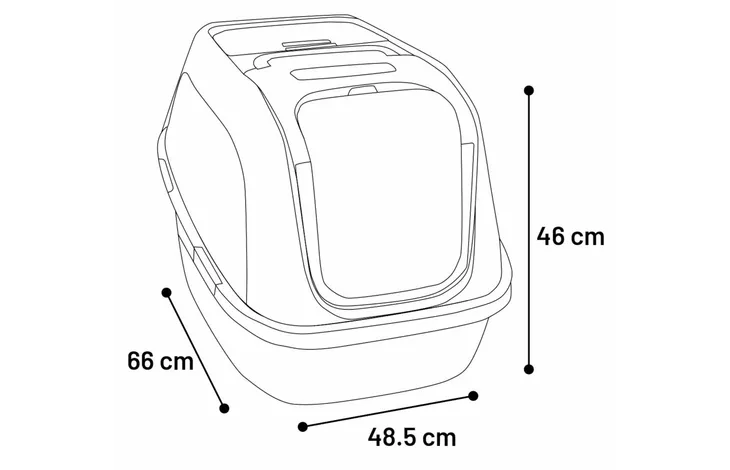 Flamingo Argos Cat Litter Box, X-Large (48.5 x 66 x 46cm) Dark Gray - فلامينجو ارجوس — للقطط رمل قطط - Image 2