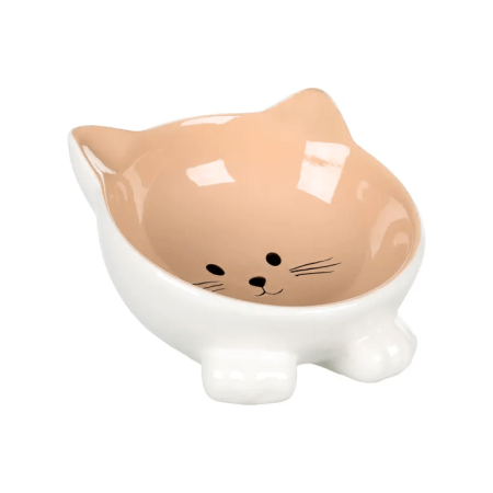 Flamingo Puzi Ceramic Cat Bowl, Taupe - فلامينجو بوزي كيراميك — للقطط