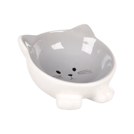 Flamingo Puzi Ceramic Cat Bowl, Grey - فلامينجو بوزي كيراميك — للقطط