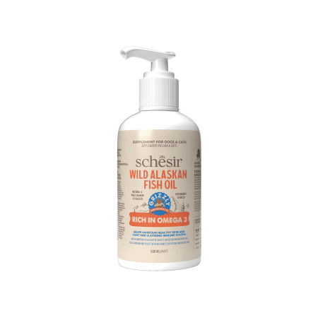 Schesir Wild Alaskan Fish Oil! Rich in Omega 3, 500ml - شيسير أويلد الاسكان —، 500 مل