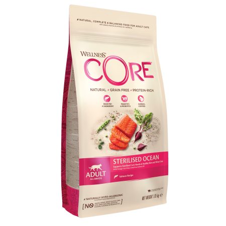 Wellness CORE Sterilised Ocean Salmon Recipe Dry Cat Food, 1.75 KG - أويللنيسس كوري ستيريليسيد — للقطط طعام جاف بنكهة السلمون، 1.75 كجم