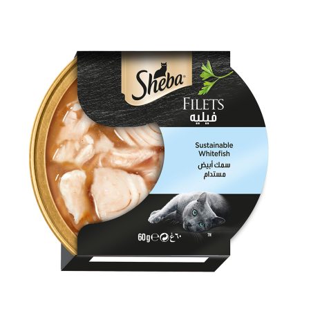 Sheba Filets Sustainable White Fish Wet Cat Food, 60g - شيبا فيليتس سوستاينابلي — للقطط طعام رطب، 60 جم