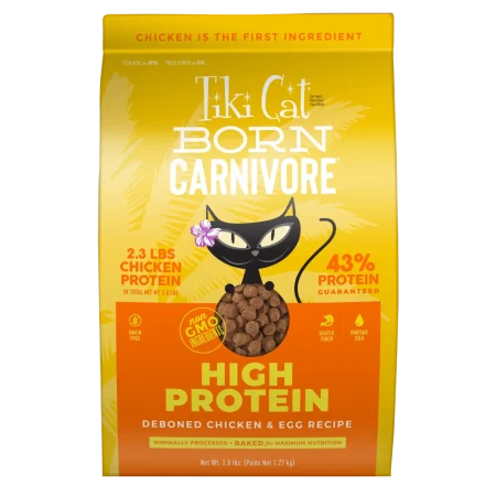 TikiCat Born Carnivore Deboned Chicken & Egg BAKED Dry Cat & Kitten Food - تيكيكات بورن كارنيفوري — للقطط طعام جاف بنكهة الدجاج القطط الصغيرة