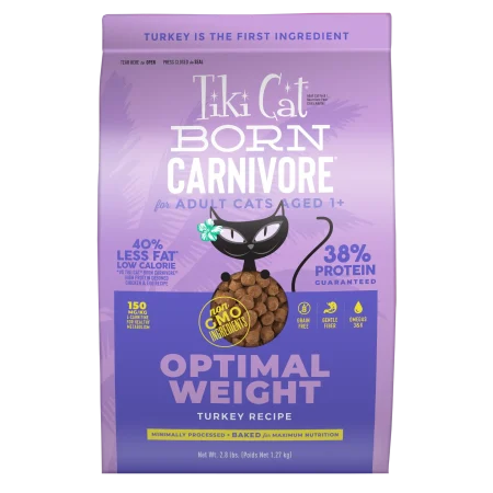 TikiCat Born Carnivore LIGHT! Turkey BAKED Dry Cat Food, 1.27 kg - تيكيكات بورن كارنيفوري — للقطط طعام جاف بنكهة الديك الرومي، 1.27 كجم