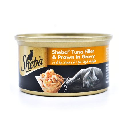 Sheba Tuna and Prawn in Seafood Wet Cat Food, 85g - شيبا تونا اند — للقطط طعام رطب بنكهة التونة، 85 جم