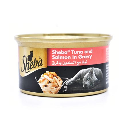 Sheba Tuna And Salmon In Gravy Cat Wet Food, 85g - شيبا تونا اند — للقطط طعام رطب بنكهة السلمون، 85 جم