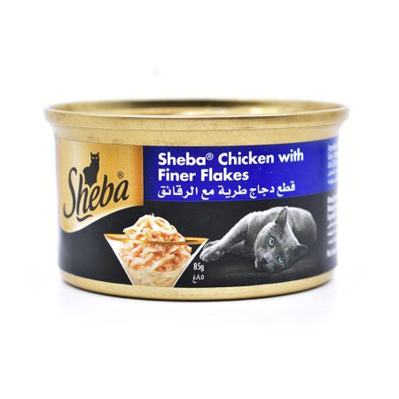 Sheba Chicken With Finer Flakes Wet Cat Food, 85g - شيبا تشيكين ويث — للقطط طعام رطب بنكهة الدجاج، 85 جم