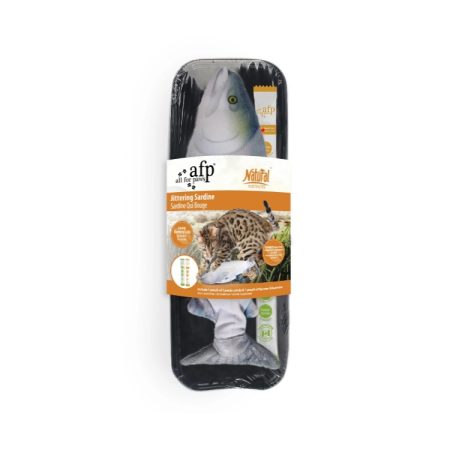 AFP White Jittering Fish Sardines Cat Toy - أفب وهيتي جيتتيرينج — للقطط بنكهة السردين