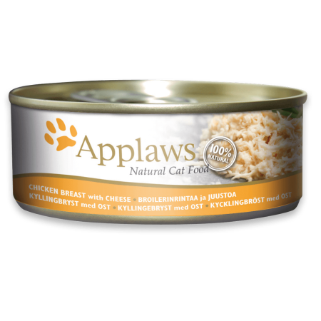 Applaws Chicken Breast with Cheese Wet Cat Food, 70 g - أبلاوز تشيكين برياست — للقطط طعام رطب بنكهة الدجاج، 70 جم