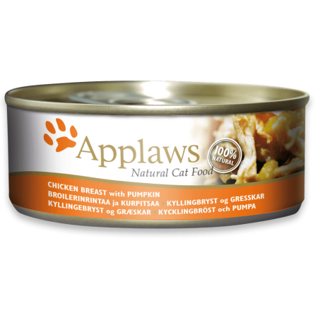 Applaws Chicken Breast with Pumpkin Wet Cat Food, 70 g - أبلاوز تشيكين برياست — للقطط طعام رطب بنكهة الدجاج، 70 جم