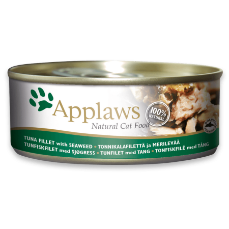 Applaws Tuna Fillet with Seaweed Wet Cat Food, 70 g - أبلاوز تونا فيلليت — للقطط طعام رطب بنكهة التونة، 70 جم
