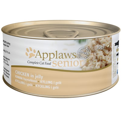Applaws Chicken in Jelly Senior Cat Wet Food, 70 g - أبلاوز تشيكين ين — للقطط طعام رطب بنكهة الدجاج الكبيرة، 70 جم
