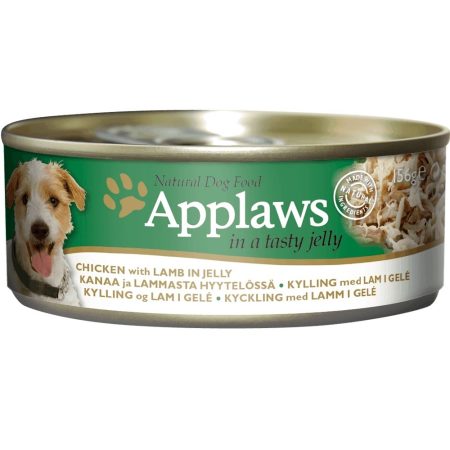 Applaws Chicken with Lamb in Jelly Wet Dog Food, 156 g - أبلاوز تشيكين ويث — للكلاب طعام رطب بنكهة الدجاج، 156 جم
