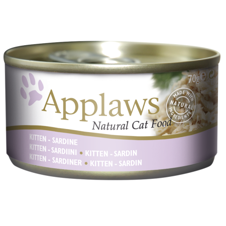 Applaws Sardine Wet Kitten Food, 70 g - أبلاوز سارديني — للقطط طعام رطب بنكهة السردين القطط الصغيرة، 70 جم