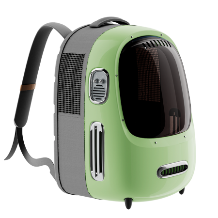 PetKit Retro Smart Pet Backpack 2, Green - بيتكيت ريترو سمارت