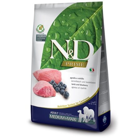 Farmina N&D Lamb and Blueberry Medium & Maxi Dry Dog Food - فارمينا ن و امب;د لامب — للكلاب طعام جاف بنكهة لحم الضأن