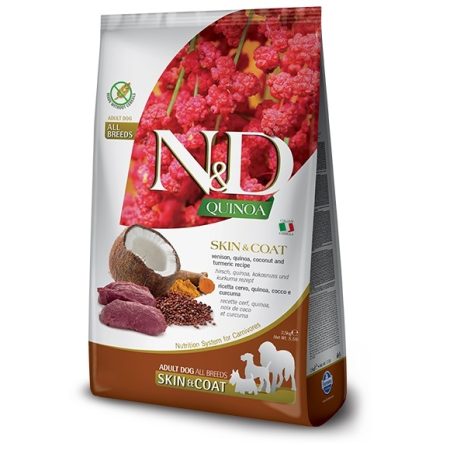 Farmina N&D Quinoa Skin & Coat Venison Dry Dog Food, 2.5 Kg - فارمينا ن و امب;د كوينوا للكلاب طعام جاف، 2.5 كجم