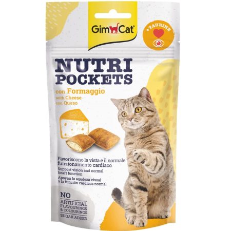 GimCat Nutri Pockets With Cheese Cat Treats, 60g - جيمكات نوتري بوكيتس — للقطط مكافآت، 60 جم