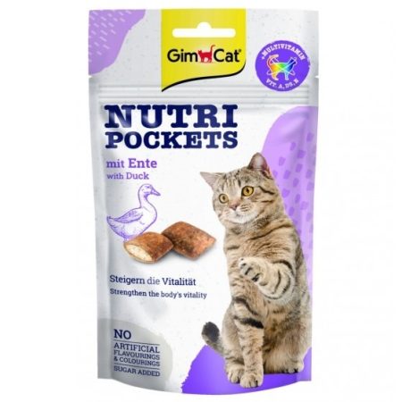 GimCat Nutri Pockets With Duck Cat Treats, 60g - جيمكات نوتري بوكيتس — للقطط مكافآت بنكهة البط، 60 جم