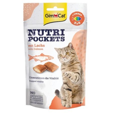 GimCat Nutri Pockets With Salmon, 60 g - جيمكات نوتري بوكيتس — للقطط بنكهة السلمون، 60 جم