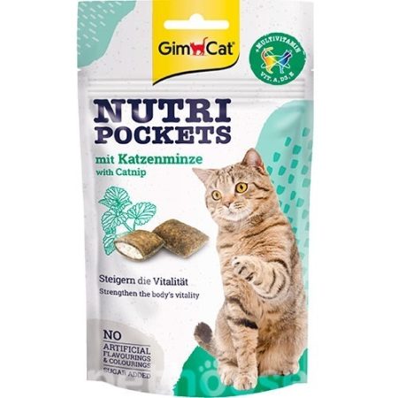 GimCat Nutri Pockets with Catnip and Multi-Vitamin, 60g - جيمكات نوتري بوكيتس — للقطط، 60 جم