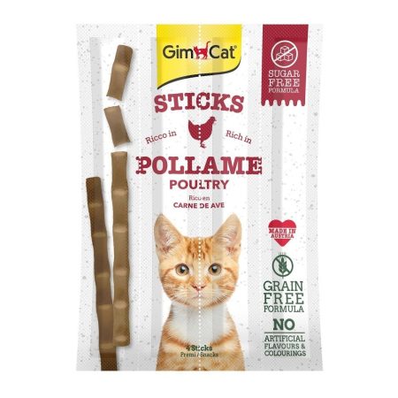 GimCat Sticks Poultyand Liver 4 Pieces, 20g - جيمكات ستيكس بولتياند — للقطط، 20 جم