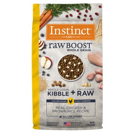 Instinct Raw Boost Whole-Grain Real Chicken & Brown Rice Recipe Dry Dog Food, 2kg - إنستينكت راو بوست — للكلاب طعام جاف بنكهة الدجاج، 2 كجم