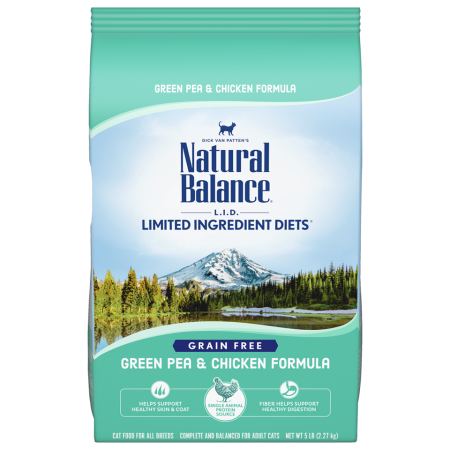 Natural Balance Limited Ingredient Diet Green Pea & Chicken Formula Dry Cat Food, 2.27 kg - ناتورال بالانكي ليميتيد — للقطط طعام جاف بنكهة الدجاج، 2.27 كجم