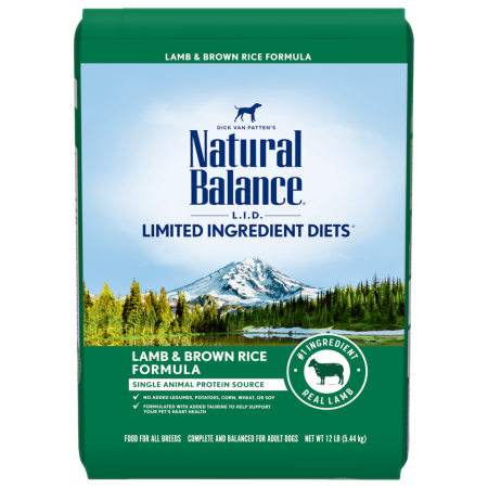 Natural Balance Limited Ingredient Diets Lamb & Brown Rice Formula Dry Dog Food - ناتورال بالانكي ليميتيد — للكلاب طعام جاف بنكهة لحم الضأن