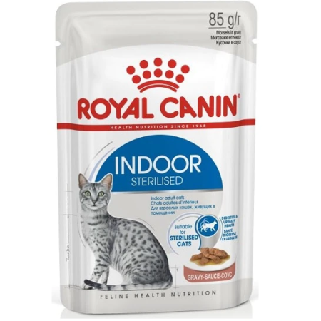 Royal Canin Indoor Sterilised Wet Cat Food, 85 g - رويال كانين إندور — للقطط طعام رطب، 85 جم