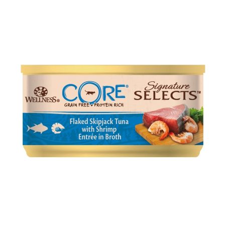 Wellness CORE Signature Selects Flaked Tuna With Shrimp Wet Cat Food, 79 g - أويللنيسس كوري سيجناتوري — للقطط طعام رطب بنكهة التونة، 79 جم