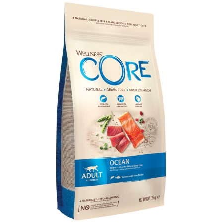 Wellness CORE Adult Ocean, Salmon with Tuna Dry Cat Food, 1.75 kg - أويللنيسس كوري — للقطط طعام جاف بنكهة السلمون البالغة، 1.75 كجم