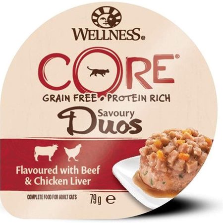 Wellness CORE Savoury Duo Beef & Chicken Liver Wet Cat Food, 79 g - أويللنيسس كوري سافوري — للقطط طعام رطب بنكهة الدجاج، 79 جم