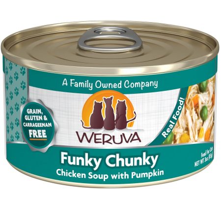 Weruva Funky Chunky Chicken Soup with Pumpkin Wet Cat Food, 85 g - أويروفا فونكي تشونكي — للقطط طعام رطب بنكهة الدجاج، 85 جم