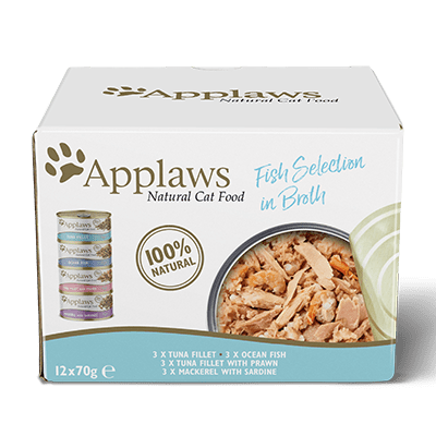 Applaws Fish Selection in Broth, 12 Cans - أبلاوز فيش سيليكشن — طعام رطب