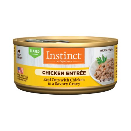 Instinct Chicken Entree Grain-Free Flaked Wet Cat Food, 85g - إنستينكت تشيكين ينتري — للقطط طعام رطب بنكهة الدجاج خالٍ من الحبوب، 85 جم