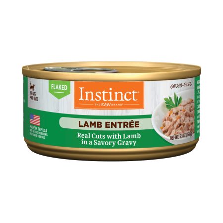 Instinct Lamb Entree Grain-Free Flaked Wet Cat Food, 85g - إنستينكت لامب ينتري — للقطط طعام رطب بنكهة لحم الضأن خالٍ من الحبوب، 85 جم