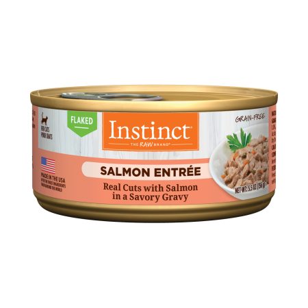 Instinct Salmon Entree Grain-Free Flaked Wet Cat Food, 85g - إنستينكت سالمون ينتري — للقطط طعام رطب بنكهة السلمون خالٍ من الحبوب، 85 جم
